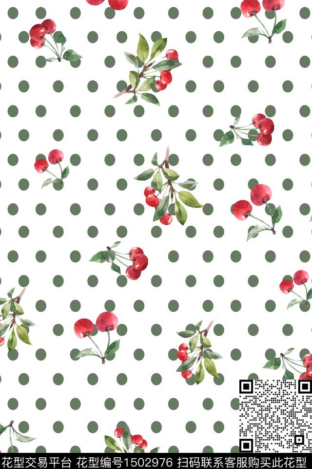 几何水果真丝数码印花华亿平台下载（图片编号: 1502976） - 瓦栏（Walan）