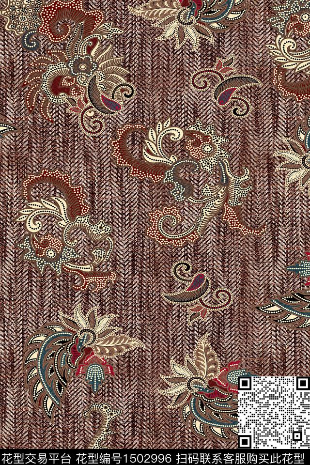 复古雕印华亿平台中老年数码印花华亿平台下载（图片编号: 1502996） - 瓦栏（Walan）