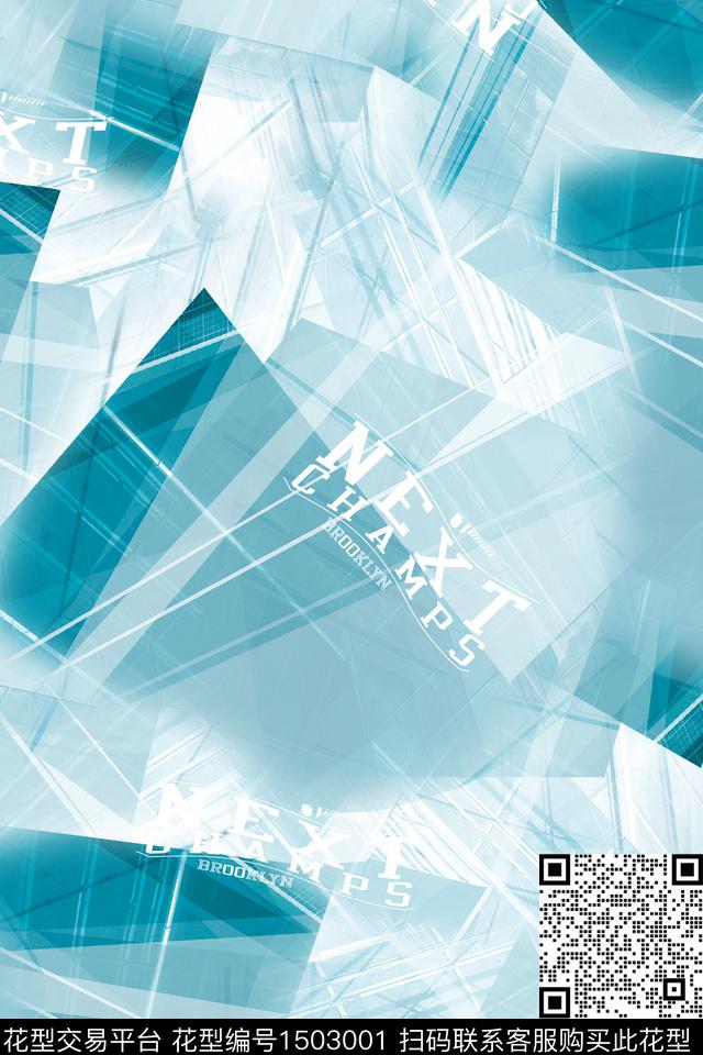 字母男装大牌风数码印花华亿平台下载（图片编号: 1503001） - 瓦栏（Walan）