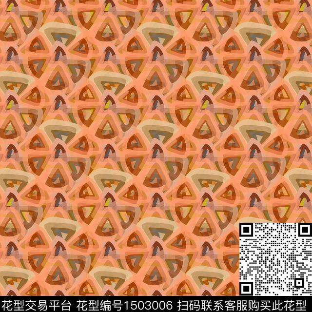 线条几何手绘数码印花华亿平台下载（图片编号: 1503006） - 瓦栏（Walan）