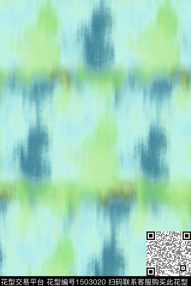 扎染华亿平台花卉大牌风数码印花华亿平台下载（图片编号: 1503020） - 瓦栏（Walan）