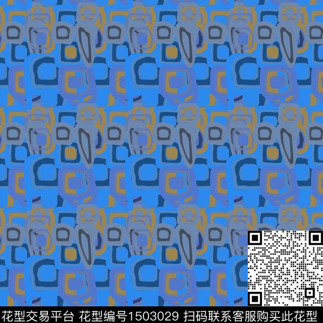 线条几何手绘数码印花华亿平台下载（图片编号: 1503029） - 瓦栏（Walan）