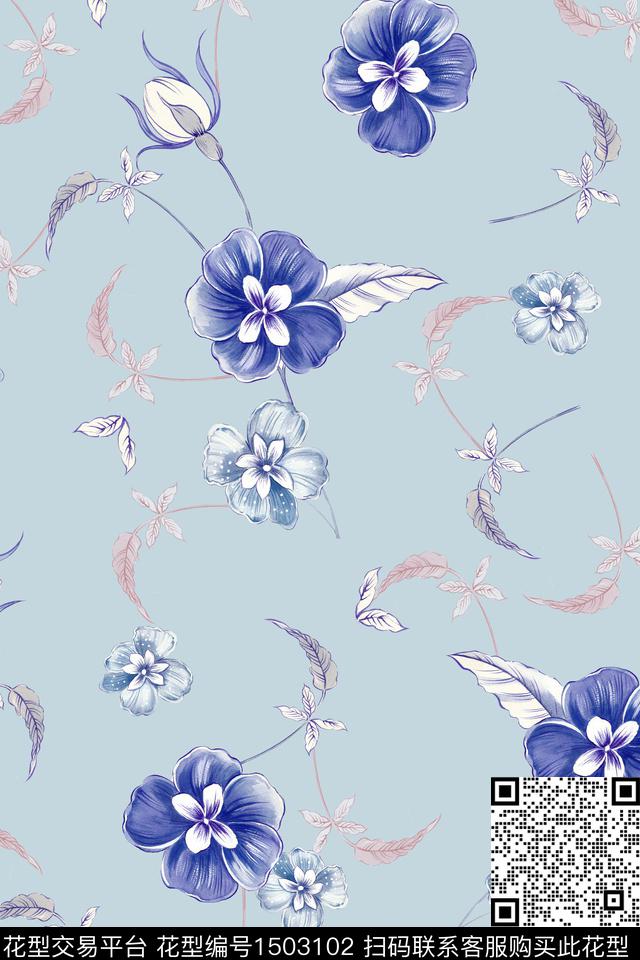 绿植树叶大牌风年轻女性数码印花华亿平台下载（图片编号: 1503102） - 瓦栏（Walan）