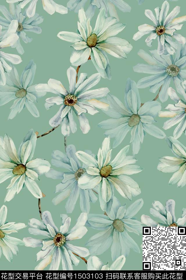 绿植树叶大牌风年轻女性数码印花华亿平台下载（图片编号: 1503103） - 瓦栏（Walan）