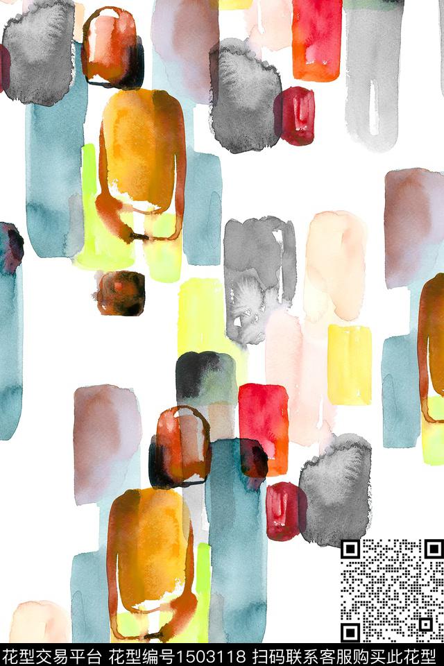 肌理大牌风抽象数码印花华亿平台下载（图片编号: 1503118） - 瓦栏（Walan）