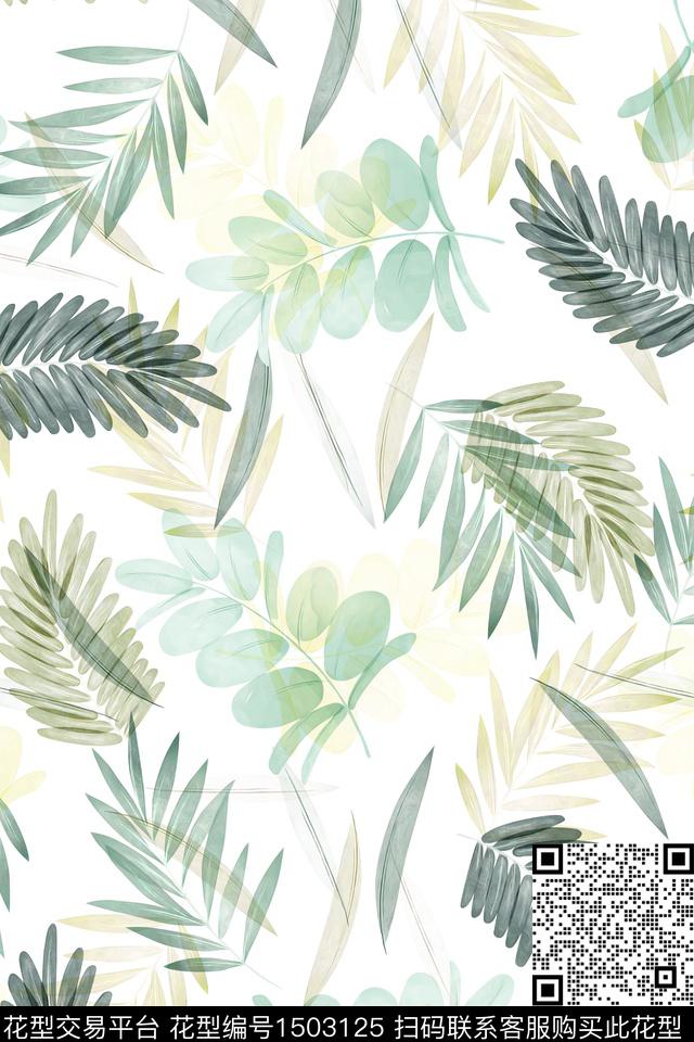 花卉大牌风小清新数码印花华亿平台下载（图片编号: 1503125） - 瓦栏（Walan）