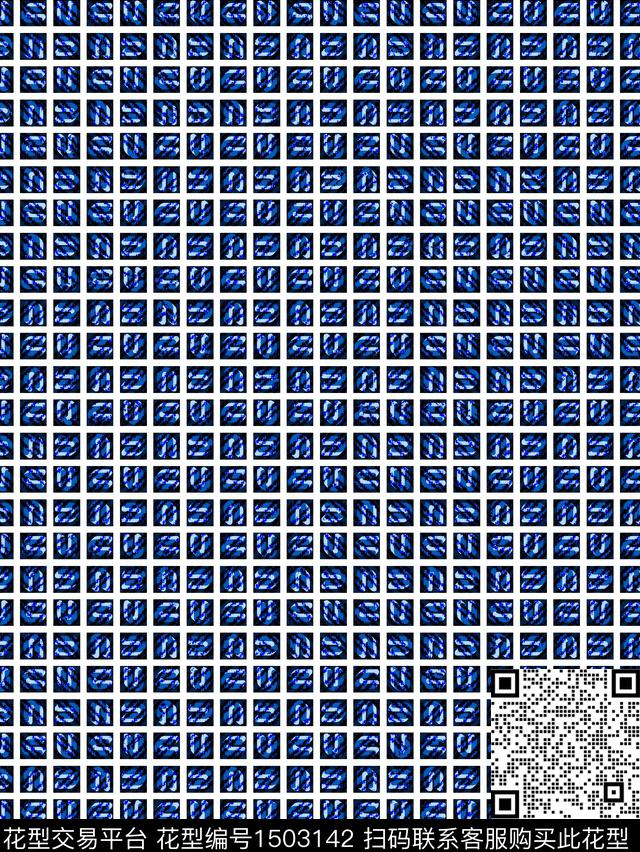 字母几何复古数码印花华亿平台下载（图片编号: 1503142） - 瓦栏（Walan）
