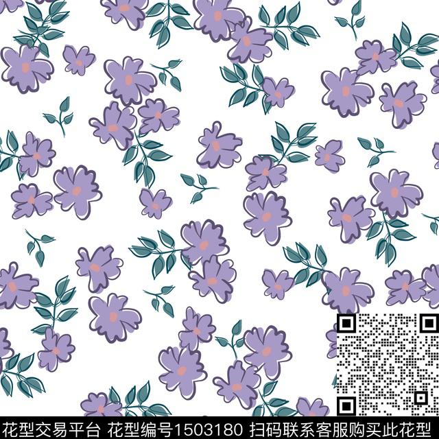 黑底花卉手绘花卉彩底印花数码印花华亿平台下载（图片编号: 1503180） - 瓦栏（Walan）