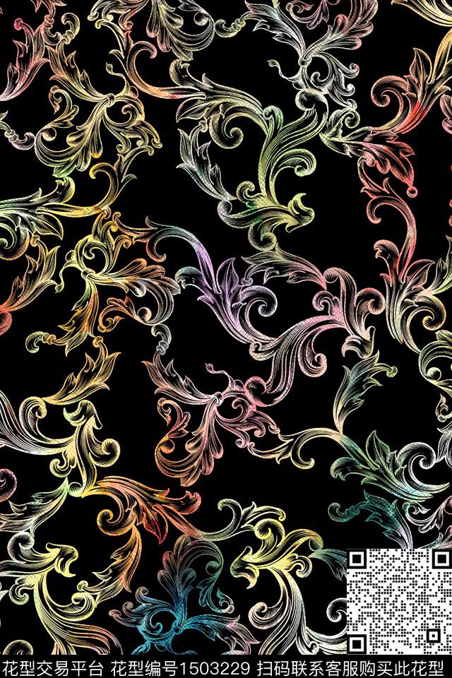 时尚真丝欧洲数码印花华亿平台下载（图片编号: 1503229） - 瓦栏（Walan）