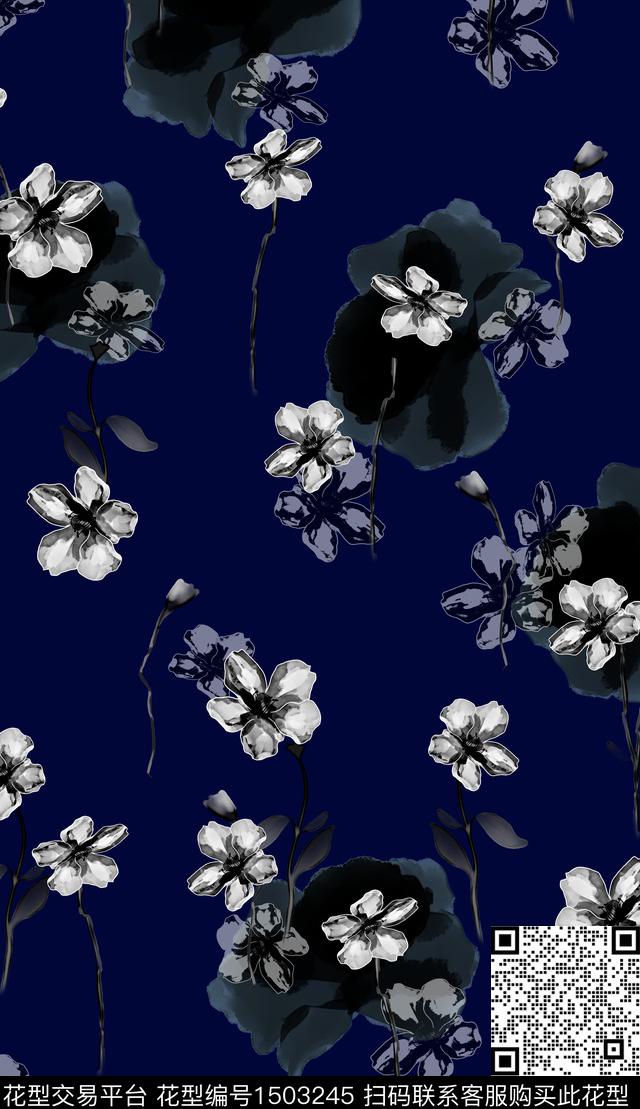 连衣裙女装花卉传统印花华亿平台下载（图片编号: 1503245） - 瓦栏（Walan）