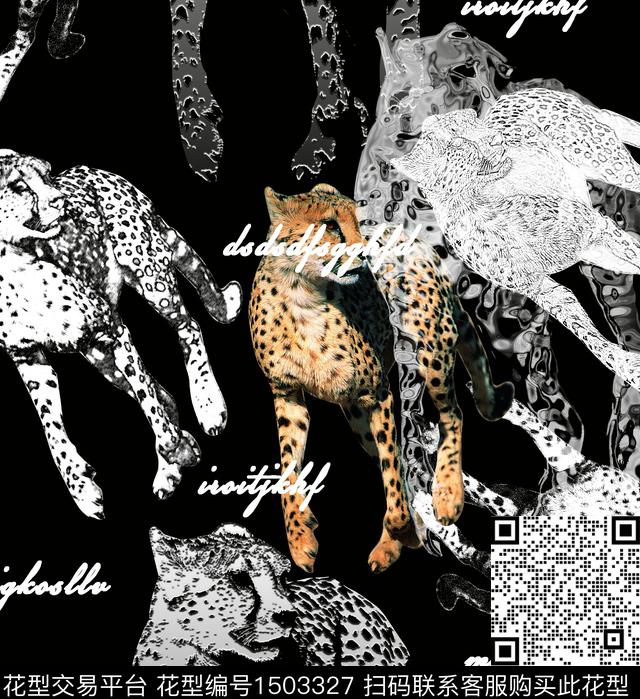 字母定位花几何数码印花华亿平台下载（图片编号: 1503327） - 瓦栏（Walan）