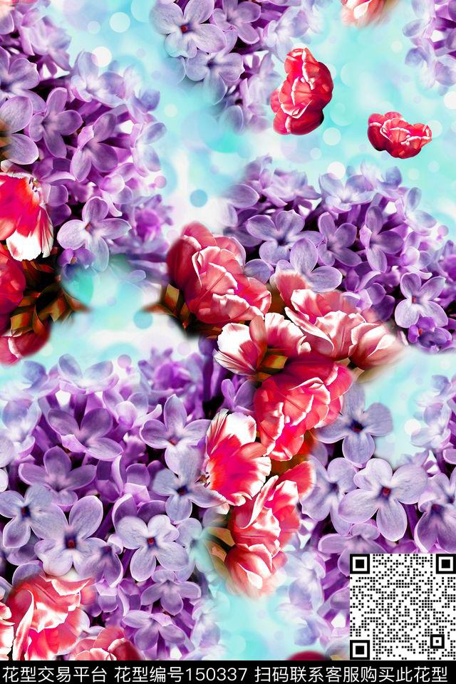 花卉照片写实数码印花华亿平台下载（图片编号: 150337） - 瓦栏（Walan）