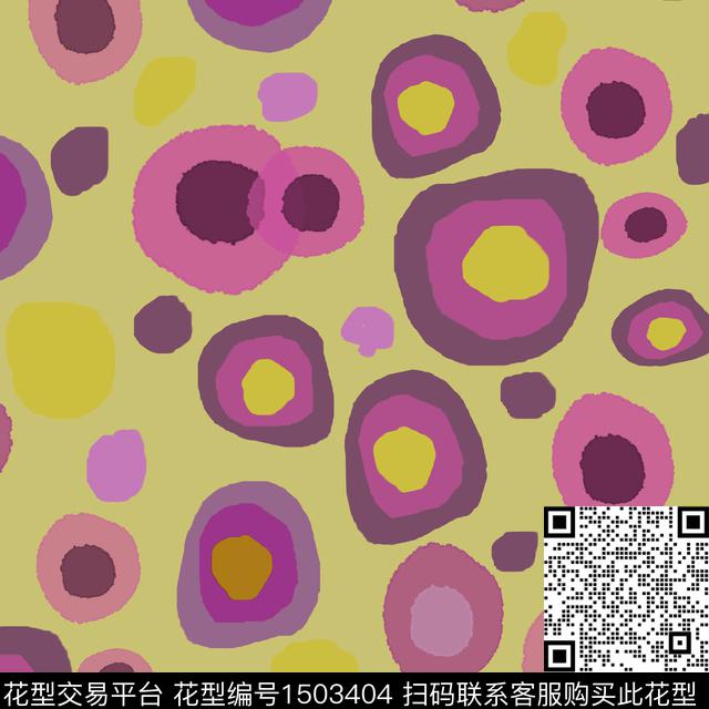 几何手绘圆圈与波点传统印花华亿平台下载（图片编号: 1503404） - 瓦栏（Walan）