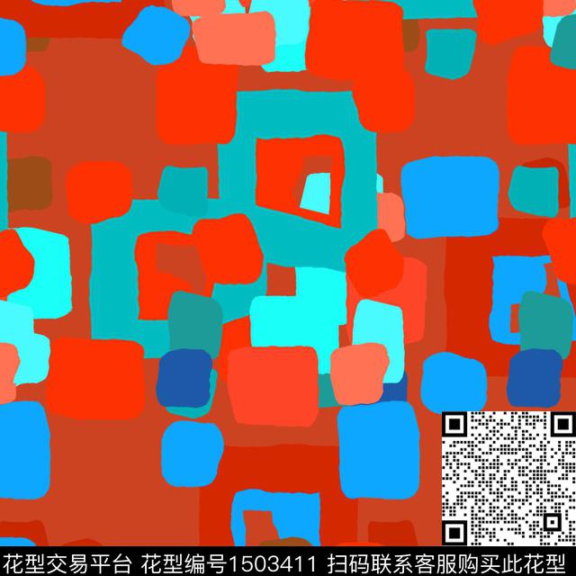 格子几何手绘传统印花华亿平台下载（图片编号: 1503411） - 瓦栏（Walan）