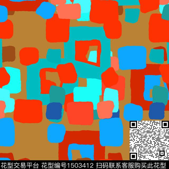 格子几何手绘传统印花华亿平台下载（图片编号: 1503412） - 瓦栏（Walan）