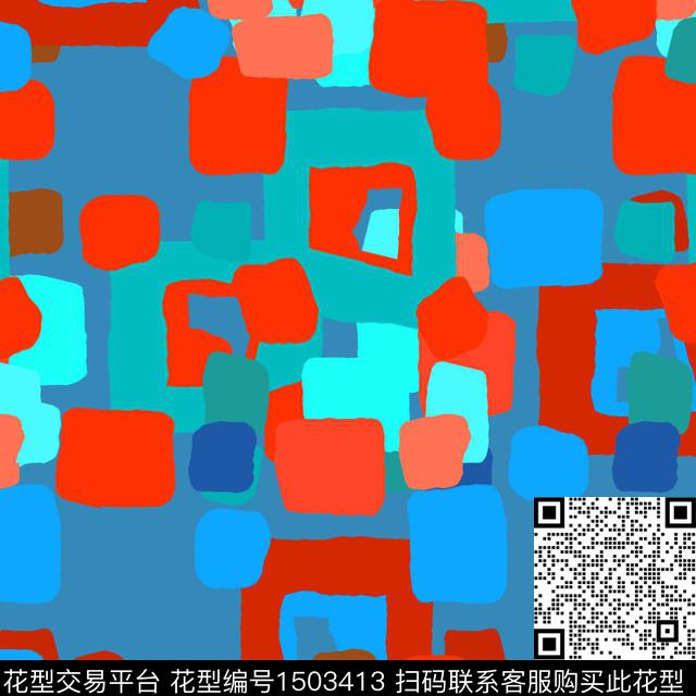 格子几何手绘传统印花华亿平台下载（图片编号: 1503413） - 瓦栏（Walan）