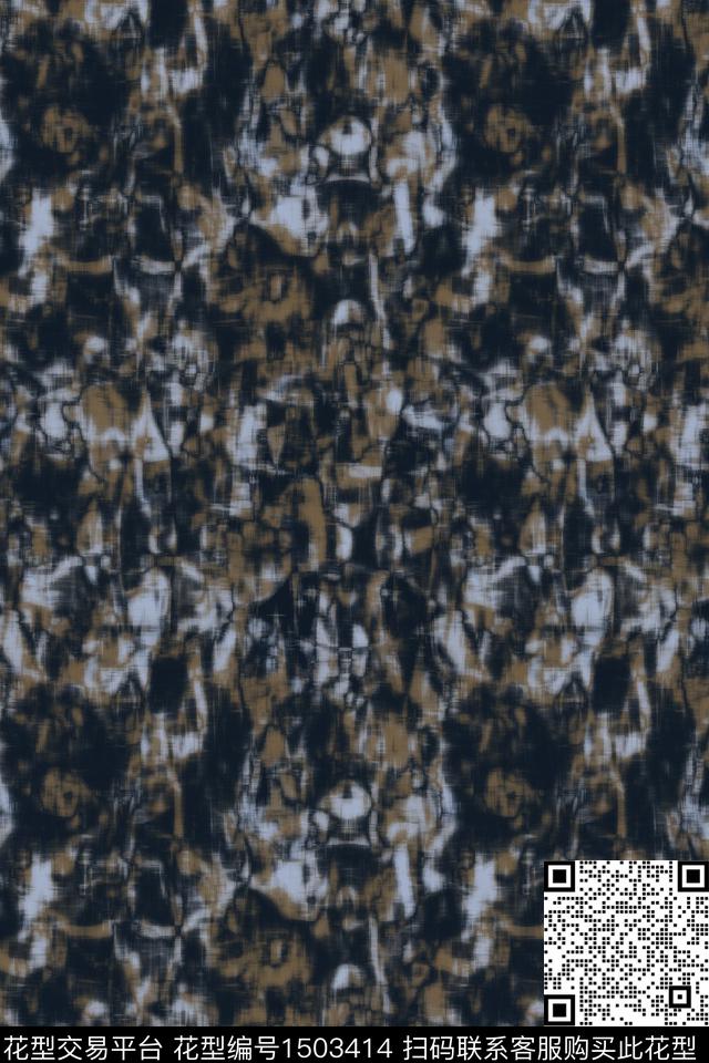 肌理男装抽象数码印花华亿平台下载（图片编号: 1503414） - 瓦栏（Walan）
