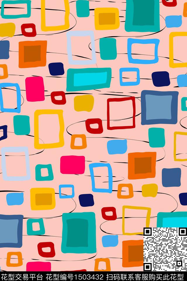 几何简约年轻女性传统印花华亿平台下载（图片编号: 1503432） - 瓦栏（Walan）