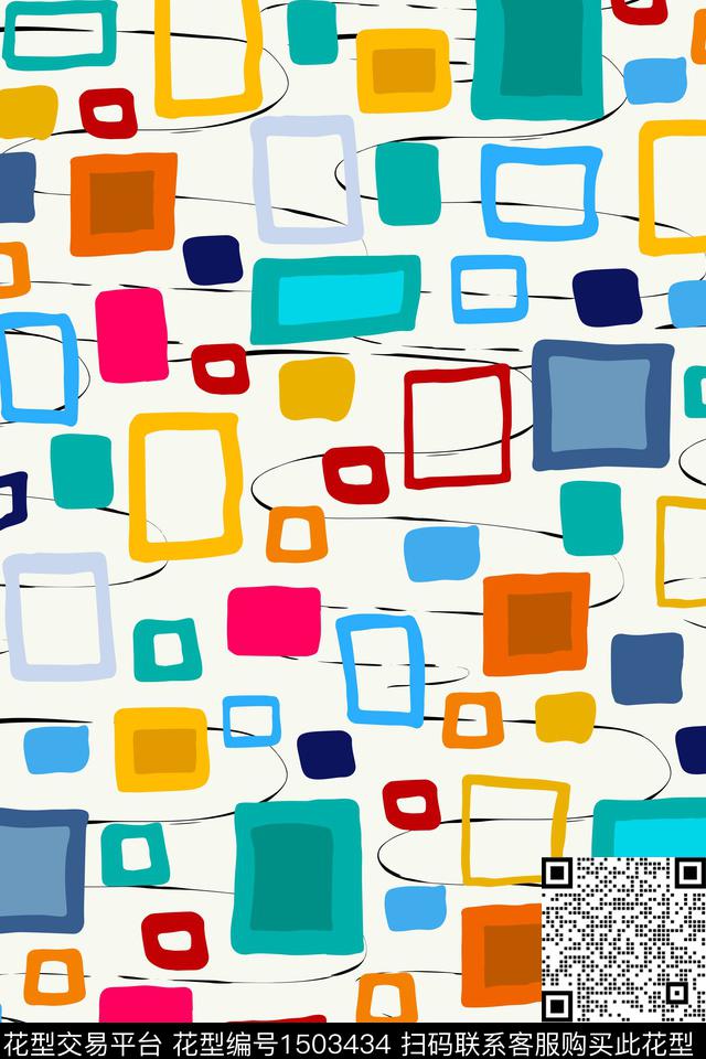 几何简约年轻女性传统印花华亿平台下载（图片编号: 1503434） - 瓦栏（Walan）