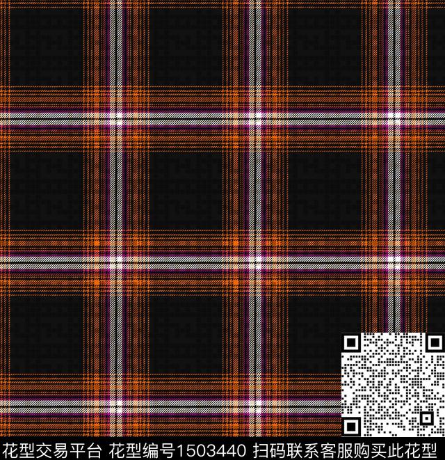 格子复古大牌风数码印花华亿平台下载（图片编号: 1503440） - 瓦栏（Walan）