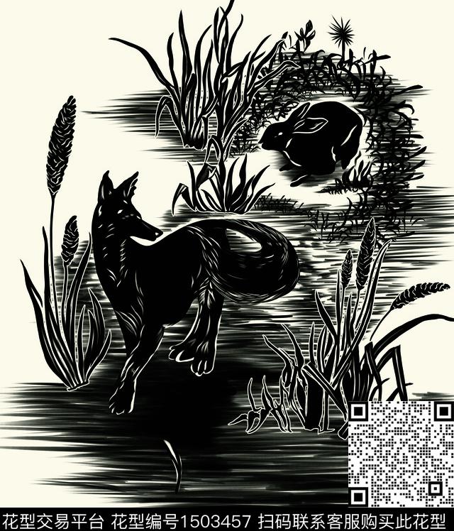 数码华亿平台日韩胸前独幅数码印花华亿平台下载（图片编号: 1503457） - 瓦栏（Walan）