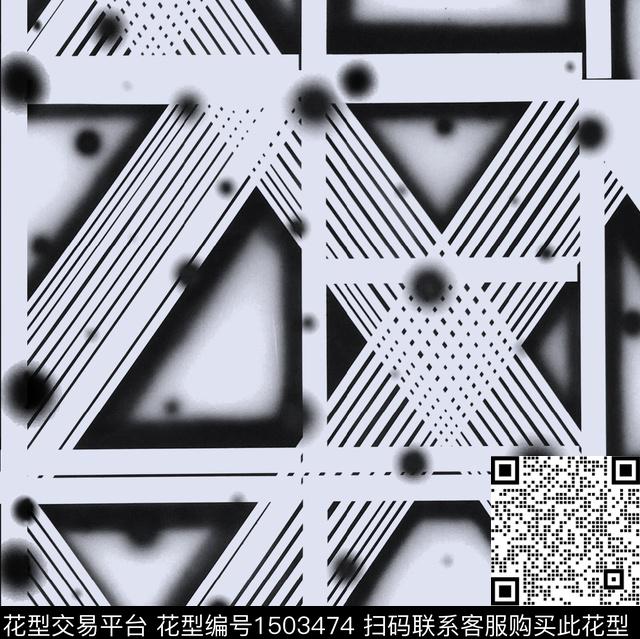 渐变黑白条纹男装格子数码印花华亿平台下载（图片编号: 1503474） - 瓦栏（Walan）