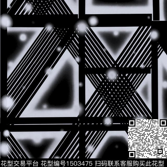 渐变黑白条纹男装格子数码印花华亿平台下载（图片编号: 1503475） - 瓦栏（Walan）