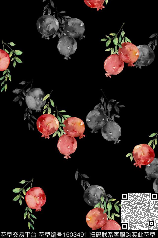 水果简约大牌风数码印花华亿平台下载（图片编号: 1503491） - 瓦栏（Walan）