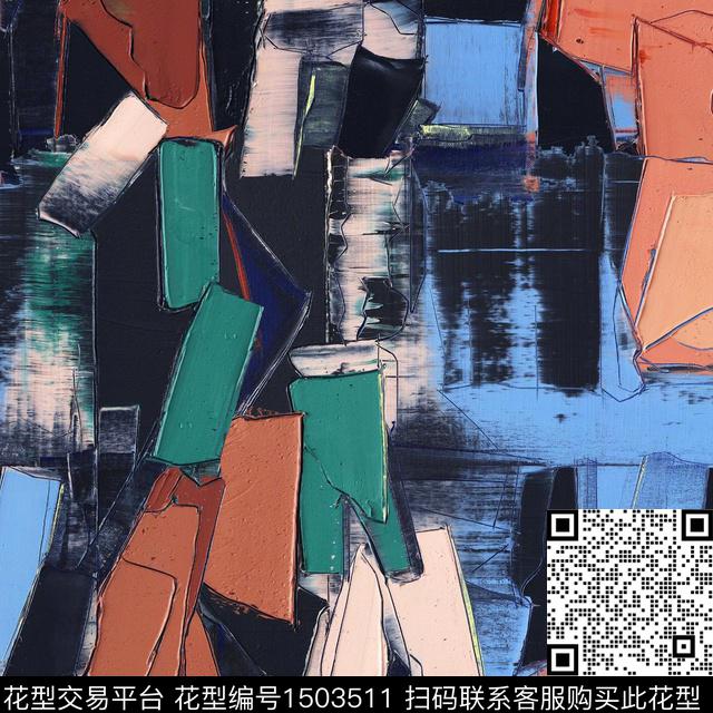 暗调肌理线条几何数码印花华亿平台下载（图片编号: 1503511） - 瓦栏（Walan）