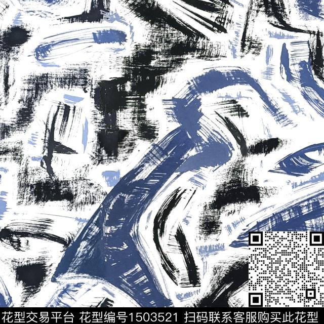 暗调肌理笔触抽象数码印花华亿平台下载（图片编号: 1503521） - 瓦栏（Walan）