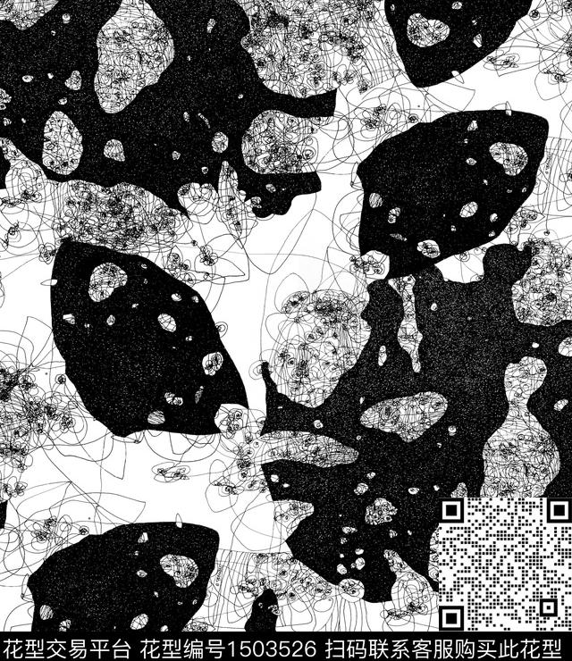 暗调肌理线条几何数码印花华亿平台下载（图片编号: 1503526） - 瓦栏（Walan）