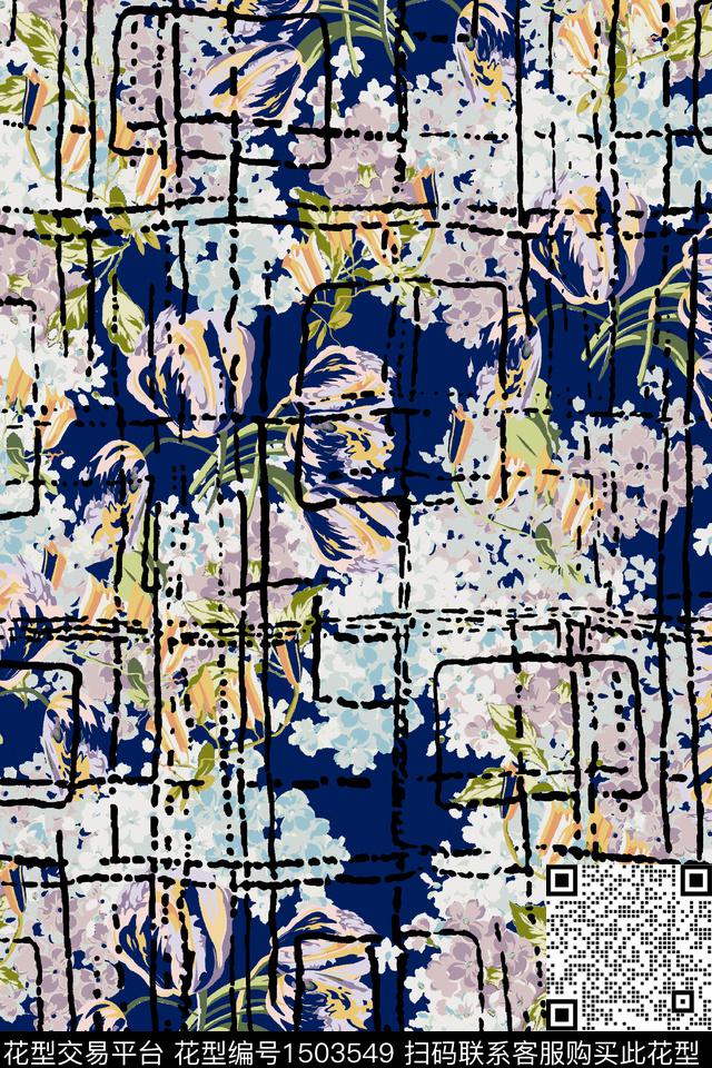 肌理花卉抽象数码印花华亿平台下载（图片编号: 1503549） - 瓦栏（Walan）
