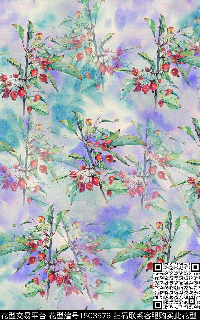 小清新渐变纹理手绘印花数码印花华亿平台下载（图片编号: 1503576） - 瓦栏（Walan）