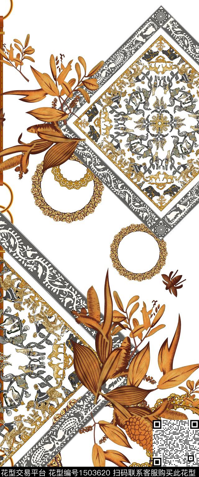 佩斯利民族风香云纱数码印花华亿平台下载（图片编号: 1503620） - 瓦栏（Walan）