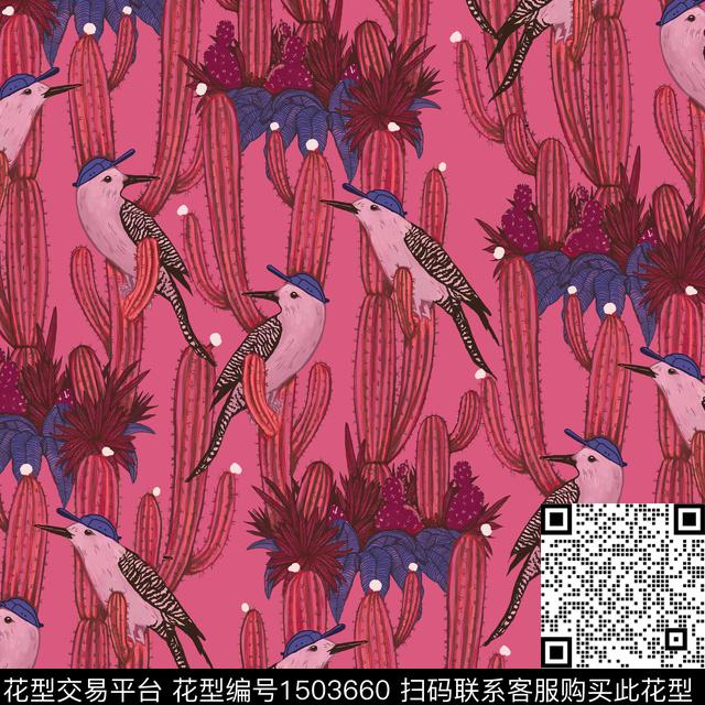 字母仙人掌趣味数码印花华亿平台下载（图片编号: 1503660） - 瓦栏（Walan）