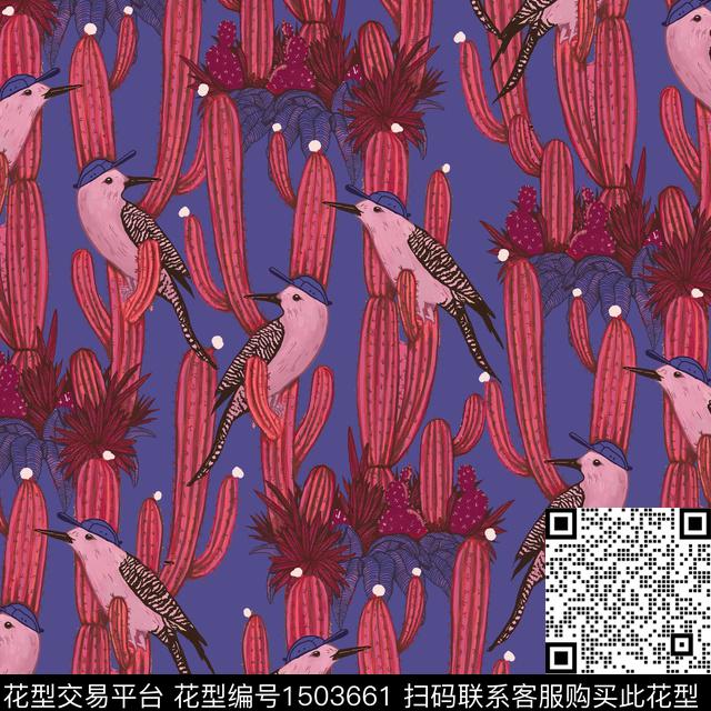 字母仙人掌趣味数码印花华亿平台下载（图片编号: 1503661） - 瓦栏（Walan）