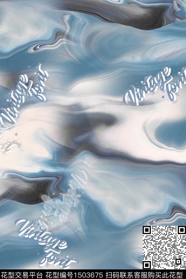 字母肌理男装数码印花华亿平台下载（图片编号: 1503675） - 瓦栏（Walan）