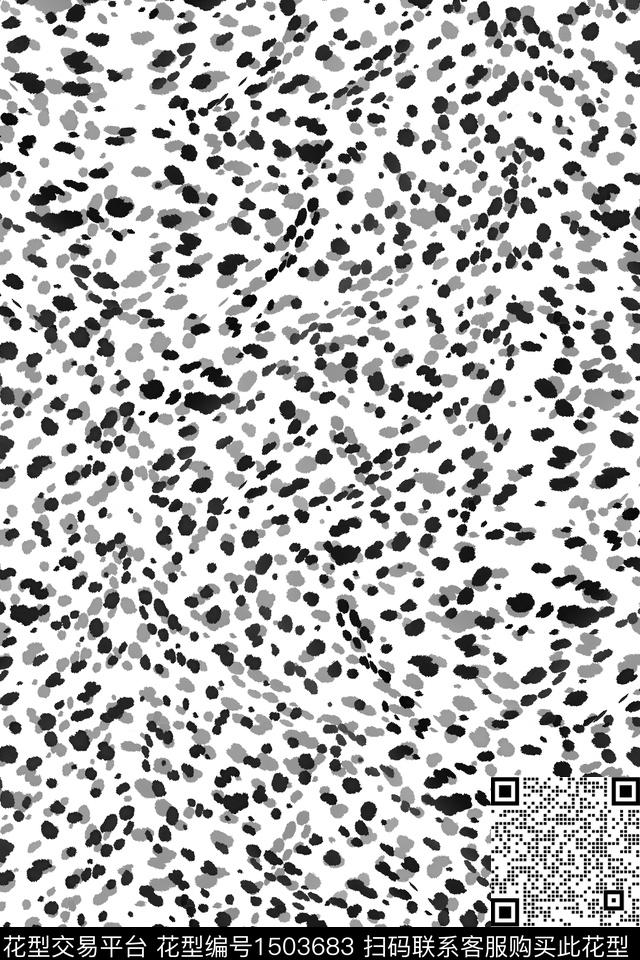 黑白华亿平台小清新真丝数码印花华亿平台下载（图片编号: 1503683） - 瓦栏（Walan）