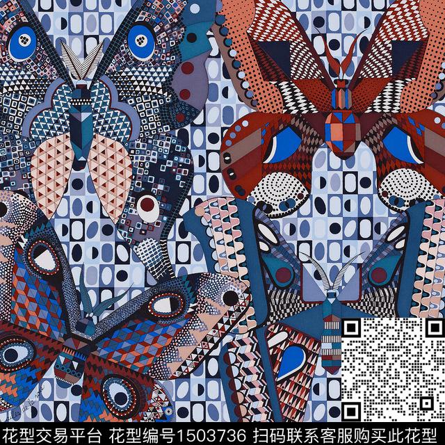 条纹大牌风民族风数码印花华亿平台下载（图片编号: 1503736） - 瓦栏（Walan）