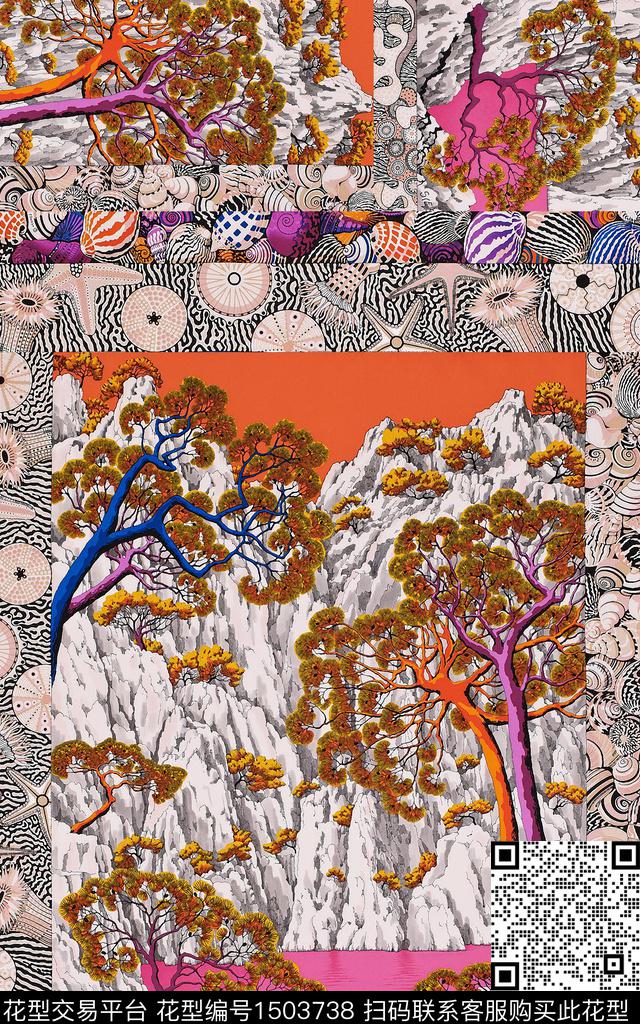 大牌风民族风定位花数码印花华亿平台下载（图片编号: 1503738） - 瓦栏（Walan）