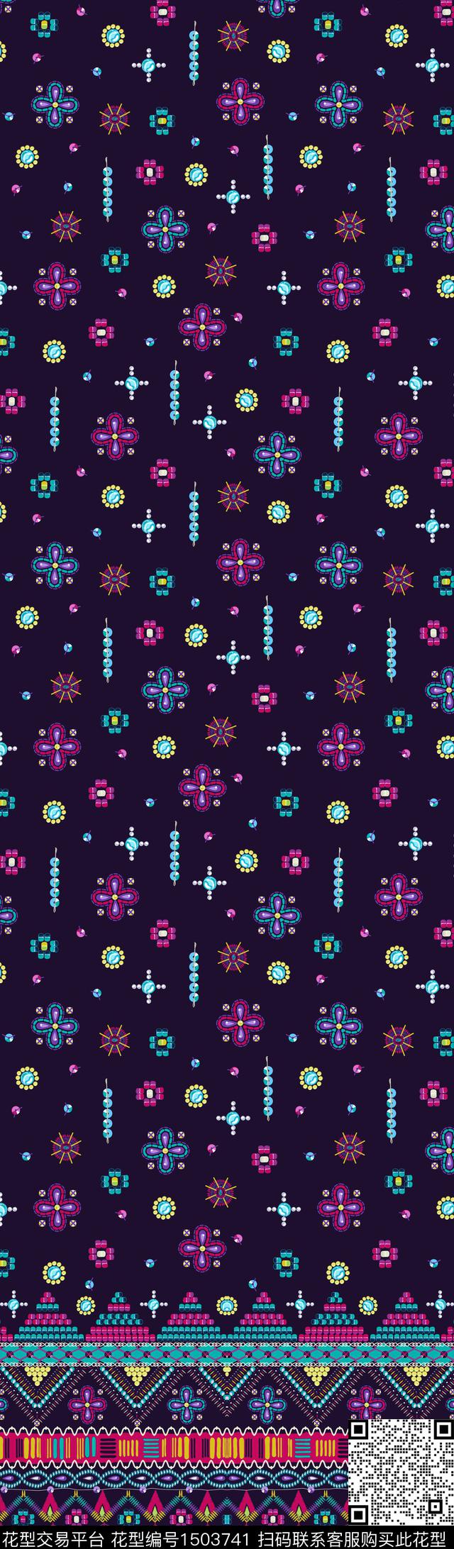 大牌风民族风定位花数码印花华亿平台下载（图片编号: 1503741） - 瓦栏（Walan）