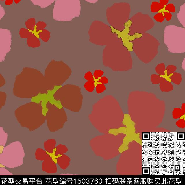 花卉手绘小碎花传统印花华亿平台下载（图片编号: 1503760） - 瓦栏（Walan）