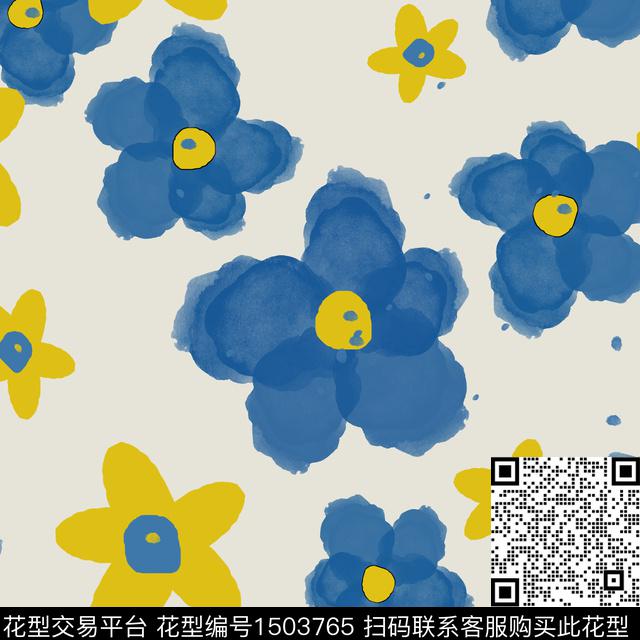 花卉手绘小碎花传统印花华亿平台下载（图片编号: 1503765） - 瓦栏（Walan）