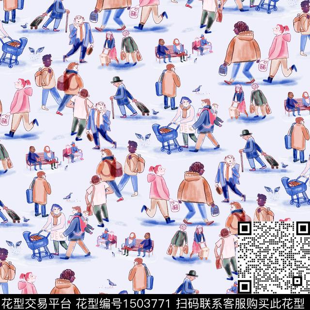 趣味搞怪小碎花数码印花华亿平台下载（图片编号: 1503771） - 瓦栏（Walan）