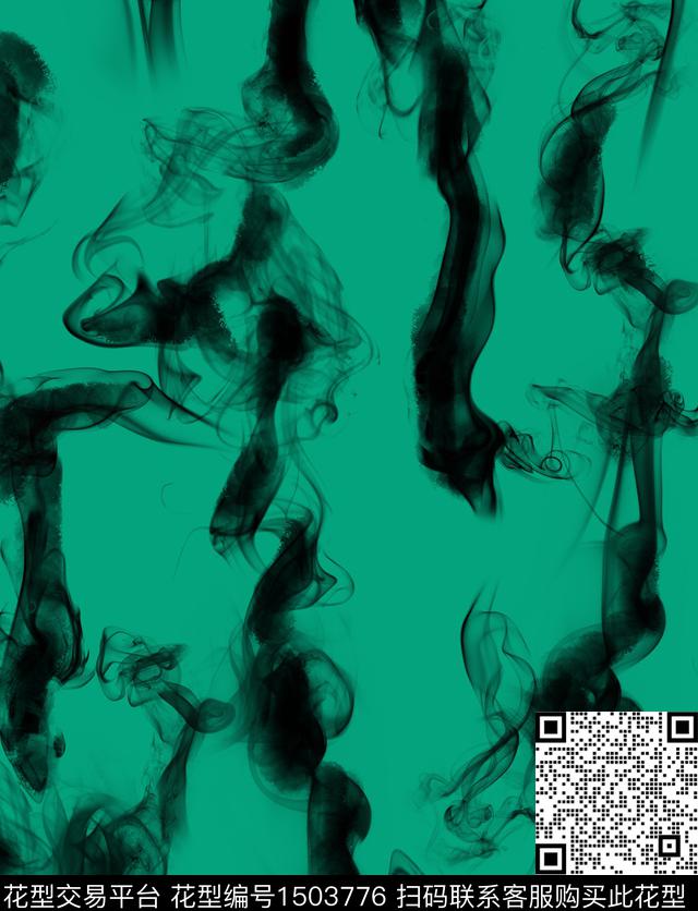 烟雾抽象水墨风数码印花华亿平台下载（图片编号: 1503776） - 瓦栏（Walan）
