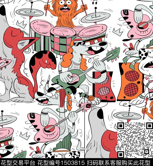 卡通动物趣味搞怪数码印花华亿平台下载（图片编号: 1503815） - 瓦栏（Walan）