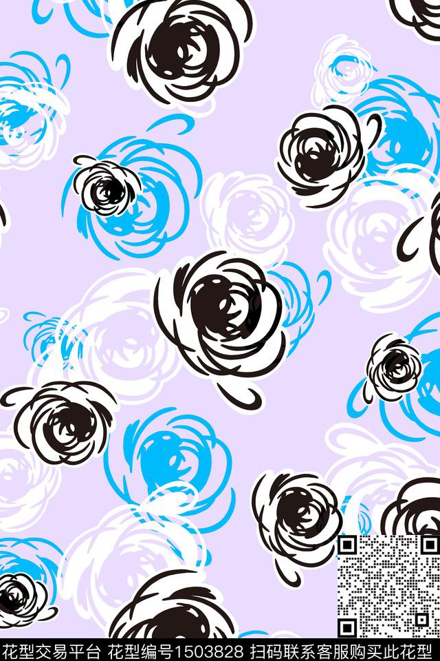 绿植树叶简约雪纺数码印花华亿平台下载（图片编号: 1503828） - 瓦栏（Walan）