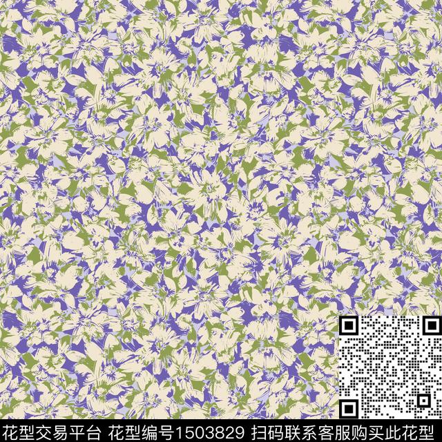 绿植树叶简约雪纺数码印花华亿平台下载（图片编号: 1503829） - 瓦栏（Walan）