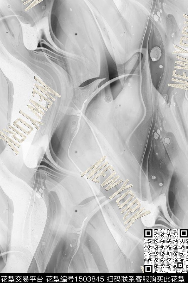 字母肌理男装数码印花华亿平台下载（图片编号: 1503845） - 瓦栏（Walan）