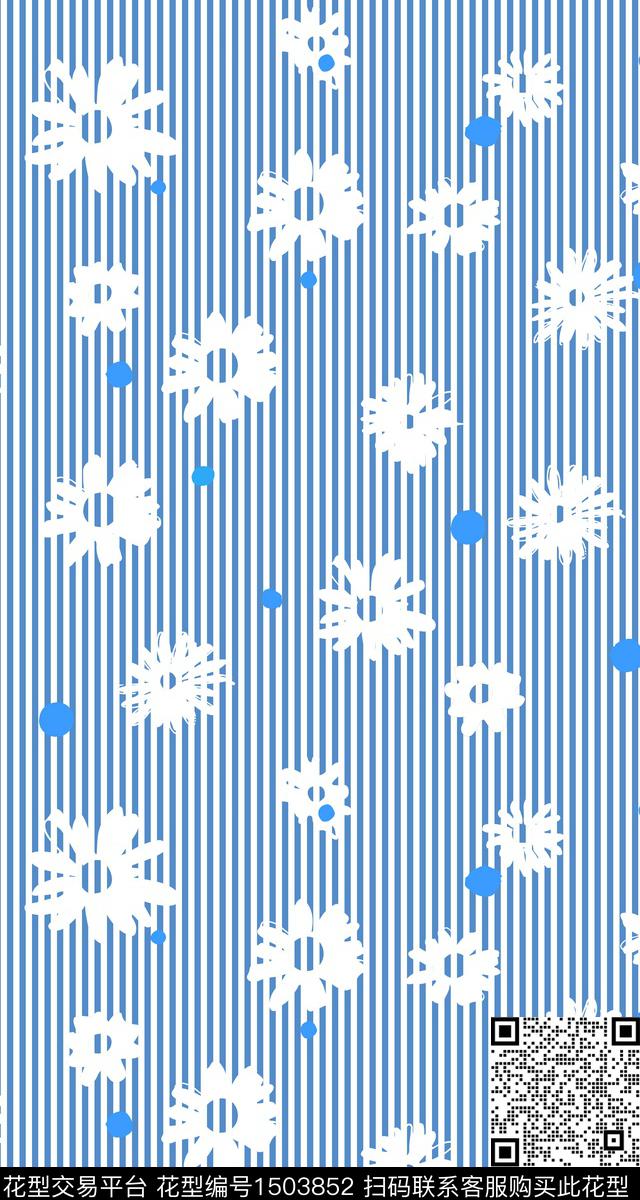 几何花卉小清新数码印花华亿平台下载（图片编号: 1503852） - 瓦栏（Walan）